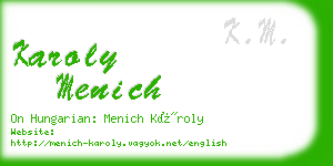 karoly menich business card